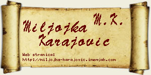 Miljojka Karajović vizit kartica